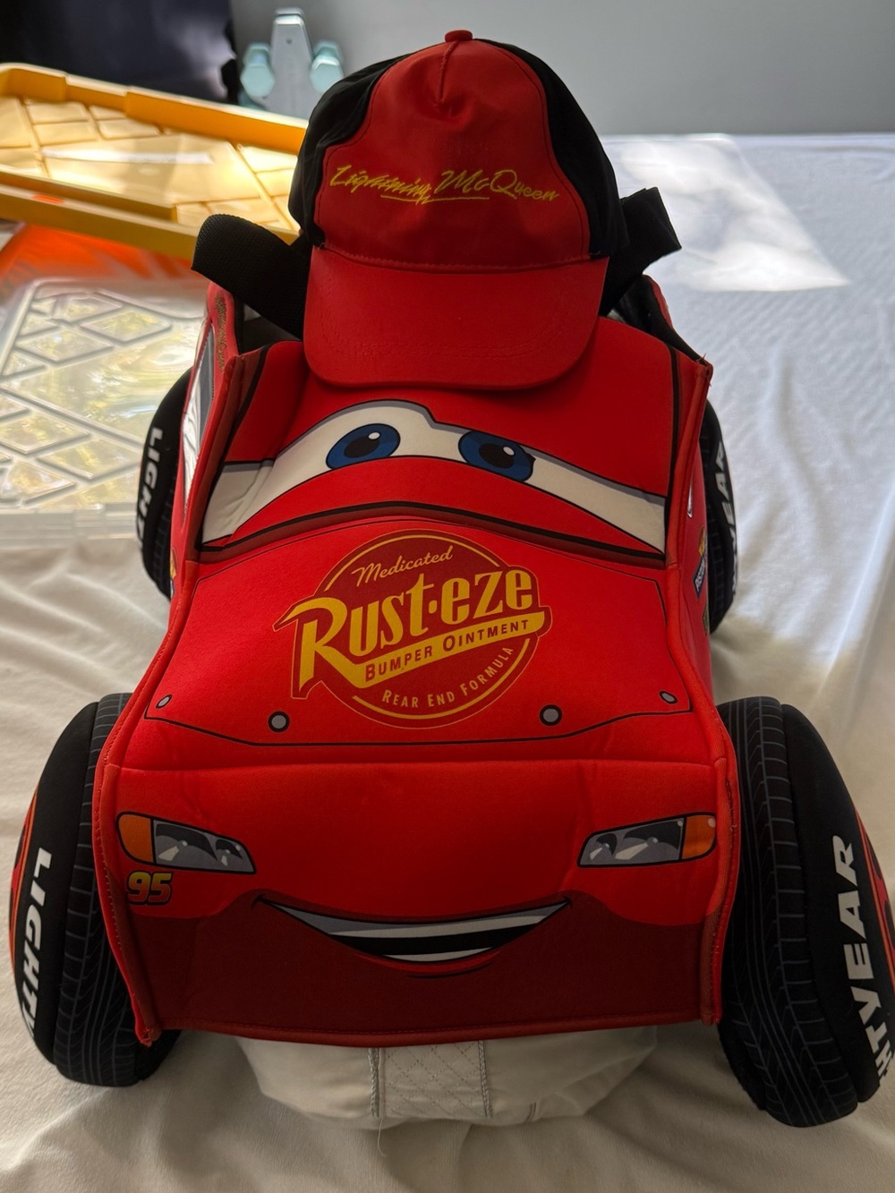 Cars Lightning McQueen Red Kids Costume with Matching Cap